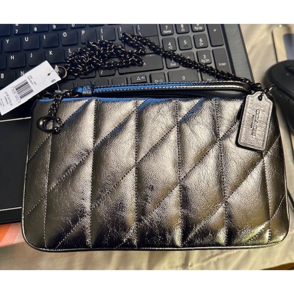 NWT Coach Anthracite Pouch Shoulder Bag Wristlet